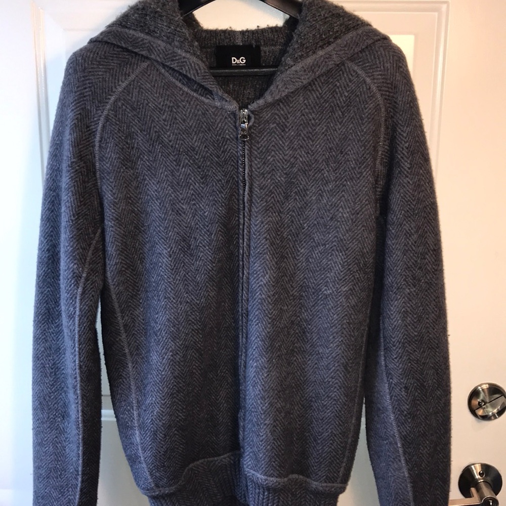 D&G grey wool zip hoodie